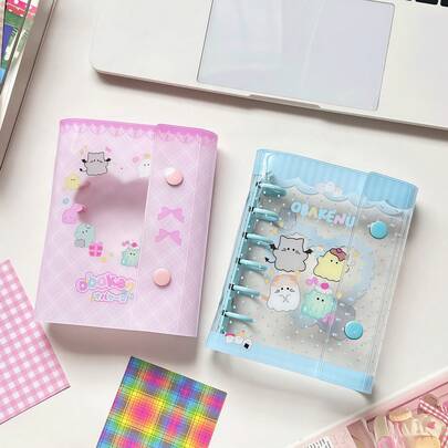 1 pezzo Raccoglitore ad anello colorato formato A7, quaderno a fogli mobili colore macaron, album di adesivi, album di adesivi trasparente, planner fai-da-te, fogli mobili in PP sostituibili, alta trasparenza, adatto per album fotografici, scrapbook, album di adesivi, raccolta di adesivi, planner fai-da-te, contabilità familiare, quaderni, forniture per l'apprendimento, forniture per ufficio, ecc. Album di adesivi, adesivi