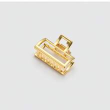 2pcs Hair Clips Set, Minimalist Alloy Small Shower Clips, Metal Claw Clips, Hair Claws, Hair Accessories - Gold - View 11