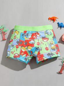 Young Boy 5pcs/Pack Boxer Briefs With Car Racing Print - Multicolor - View 4