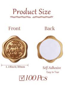 20/30/50/100 Pcs Wax Seal Stickers, "You're Invited" Wedding Invitation Envelope Seals, Self-Adhesive Envelope Closure Stickers, Suitable For Weddings, Invitations, Envelopes, Gift Packaging, Christmas - Bronze - View 12