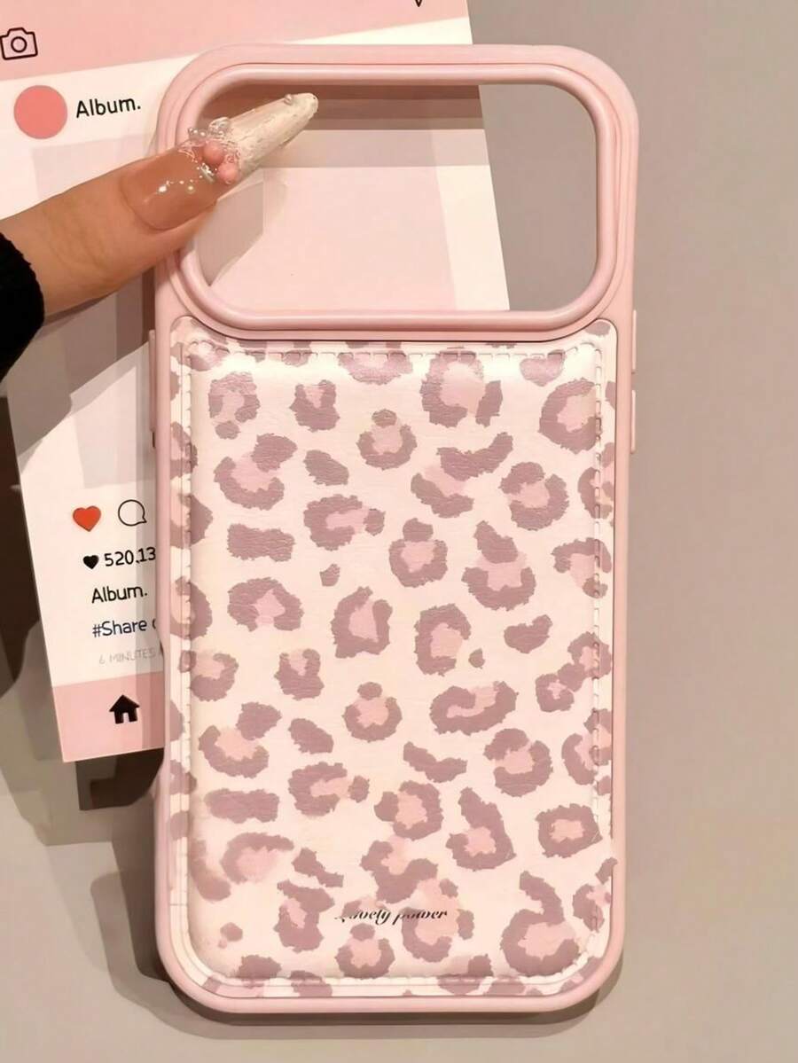 Cheetah,Leopard Print Pink Leopard Print Soft Case Compatible With IPhone 17 Pro Max, 15, 16, 15P, 13P, Minimalist Anti-Drop Design - Pink - View 1