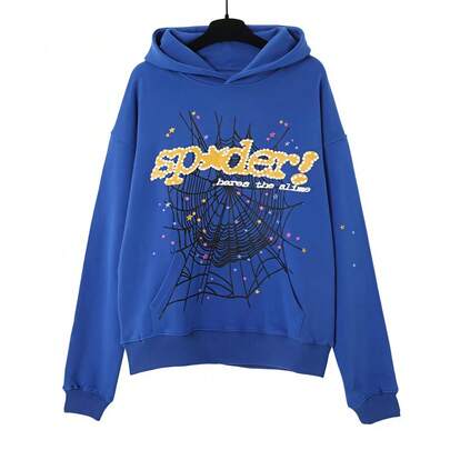 Autumn/Winter Streetwear Hip Hoodie With Spiderweb Print, Fashionable Sporty Hoodie