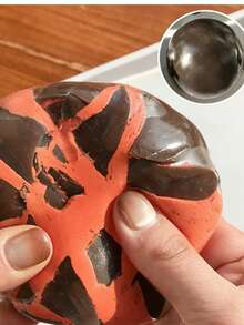 Creative Mint Dark Chocolate Handmade Crunch Ball, Stress Relief Toy With Cracking Sound, Moldable Squeeze Toy - Multicolor - View 12