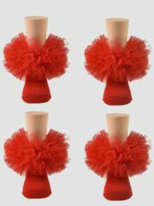 2双公主风荷叶边女童袜 - 彩色 - 查看 9