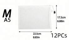 12 piezas de bolsas con cremallera de malla, bolsitas con cremallera de malla de PVC, sobres con cremallera de malla de plástico impermeable, carpetas, bolsas organizadoras de malla de uso múltiple, bolsas de almacenamiento de documentos transparentes, de vuelta a la escuela, bolsas con cremallera para archivos, bolsas de clasificación de juguetes rompecabezas, estuches, carpetas, bolsas de almacenamiento de artículos de oficina, bolsas de regalo - Multicolor - Ver 18