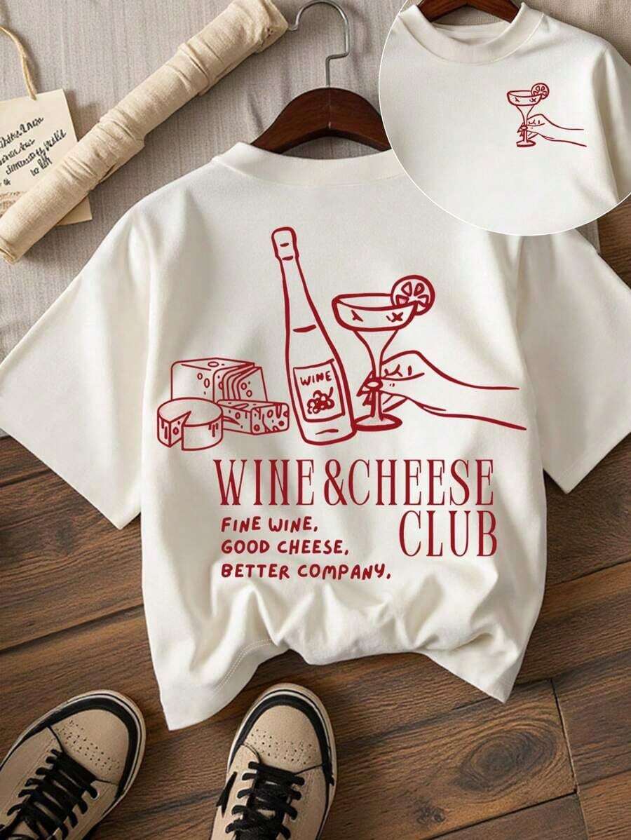 Camiseta casual de mujer con estampado gráfico de limón, camiseta de manga corta con estampado de frutas - Blanco 5 - Ver 1