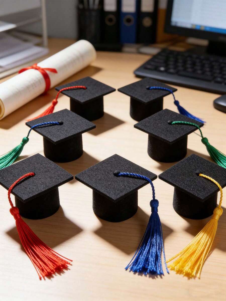 Mini Graduation Caps, Colorful Tassel Black Felt Graduation - Perfect ...