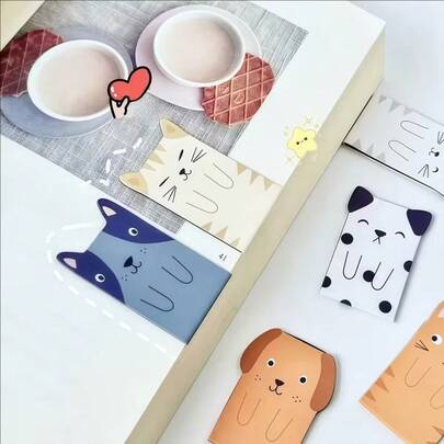 4 piezas Marcadores magnéticos de animales de dibujos animados, marcadores magnéticos de cómics creativos, regalos de papelería de estudiante delicados y lindos, clips decorativos para libros, marcadores de lectura para páginas de libros de texto, esenciales para volver a la escuela, útiles escolares