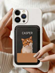 Custom Pet Phone Case Wallet With Card Holder MagSafe Compatible With Pet Photo + Name Personalized Phone Case Custom Cat Phone Case - Multicolor - View 5