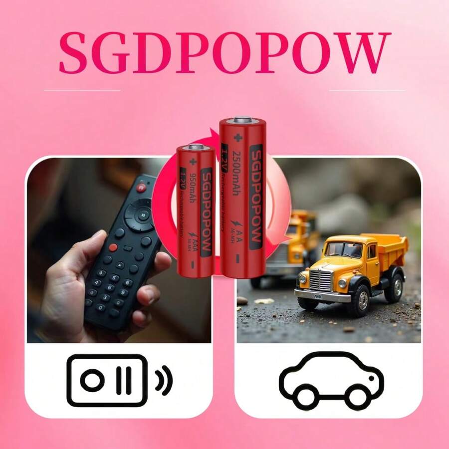 SGDPOPOW Batería de hidrógeno de níquel AA/AAA - Funcionamiento eficiente, suministro de energía continuo y mejor uso