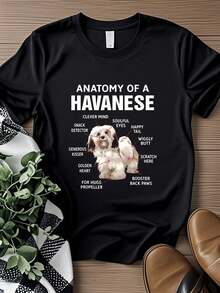 Camiseta de mujer con estampado de la anatomía de un perro Havanese. Camiseta para amantes de los perros Bichón. Talla unisex, regalo nuevo - Negro - Ver 6