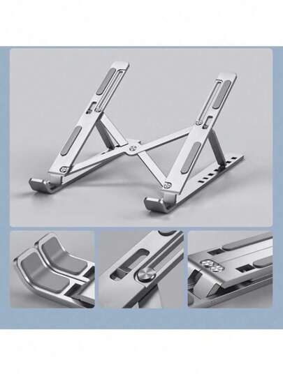 18英寸笔记本电脑支架，可折叠铝合金散热增高支架，便携式桌面平板电脑和手机支架