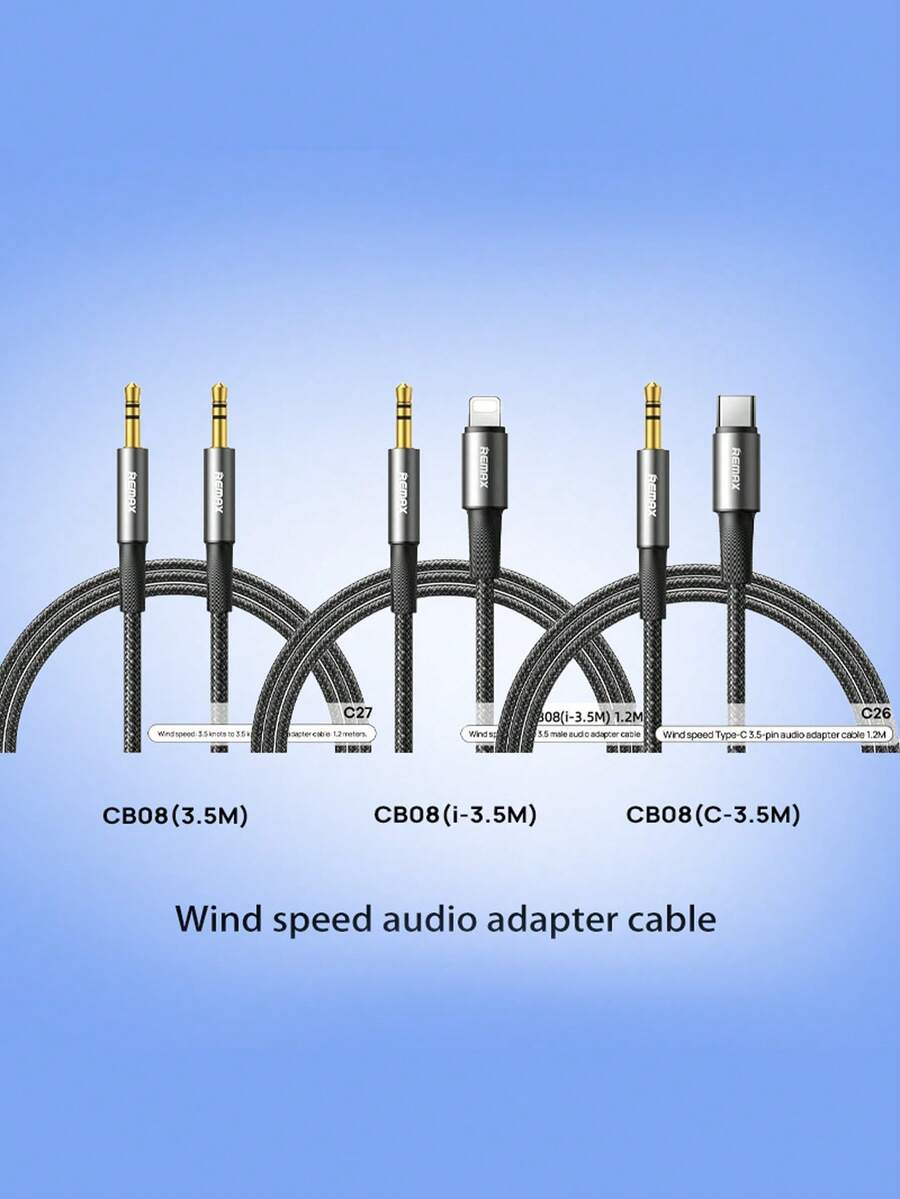 REMAX CB08(C-3.5M) Type-C To 3.5mm Male Audio Adapter Cable (1.2M), High-Definition Sound Quality, No Playback Delay, Sturdy And Durable, Widely Compatible, Aluminum Alloy Connector, Scratch-Resistant And Wear-Resistant. - View 1