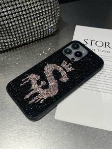 Money 1pc Dollar Sign Rhinestone Crown Phone Case, Full Coverage Protective Phone Case Suitable Compatible With Iphone 17 Pro Max - Pink - View 6