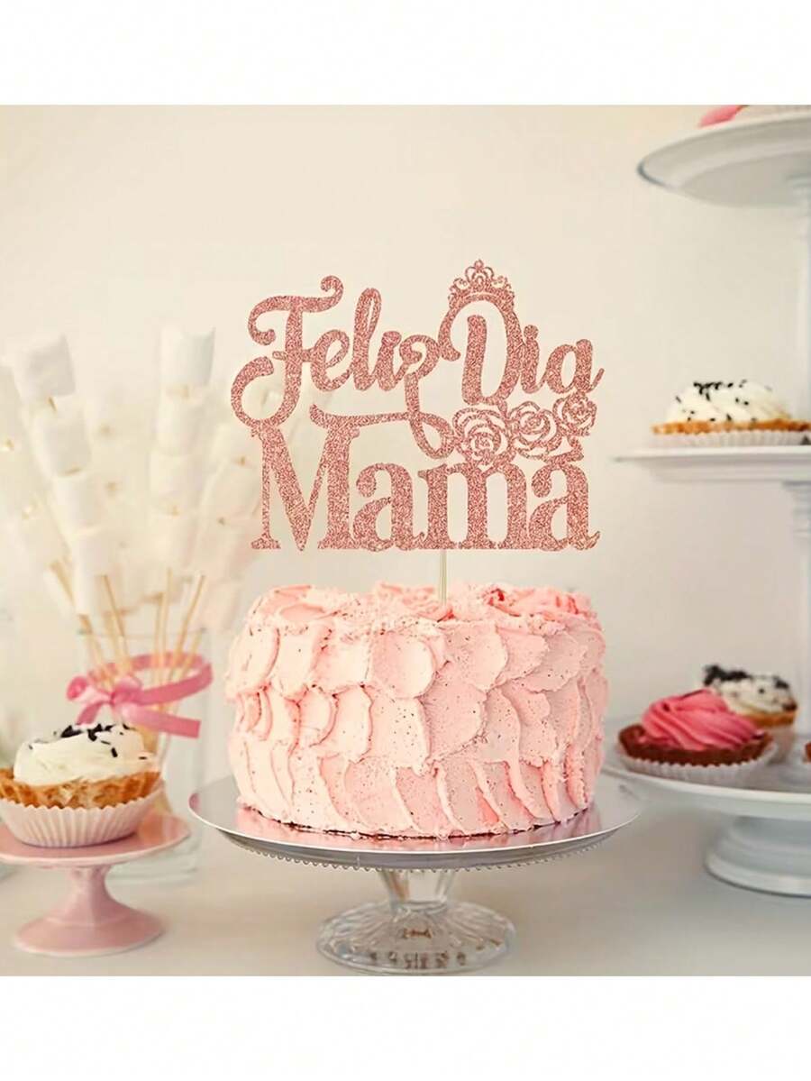 1 pieza Decoración para pastel "Feliz Día de la Madre" en español, decoración de pastel "La mejor mamá del mundo", suministros para decorar pasteles para la celebración del Día de la Madre - Múltiples estilos - Ver 1