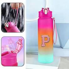 1个Watersy保温40盎司水杯，带把手和吸管盖 - 防漏 - 可放入车载杯架的旅行杯 - 不锈钢保温杯，带盖和吸管 - 男女皆宜的礼物，带刺绣字母 - 粉色 - 查看 30