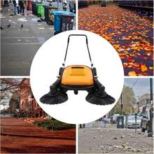 41in Walk-Behind Push Floor Sweeper,Outdoor Lawn Sweeper With Adjustable Handle &Amp; 5-Gear Brush,Manual Hand Push Broom For Warehouse, Factory, Home, Heavy-Duty ABS Commercial Sweeper - Trắng - Xem 2