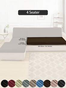 1pc Solid Color High Elastic Milk Silk Sofa Cushion Cover, Dust-Proof Removable Machine Washable Sofa Decorative Cover, Suitable For Living Room Polyester Sofa Cushion Cover, Backrest Cover, Black, Light Gray, Light Mocha - Dark Brown - View 13