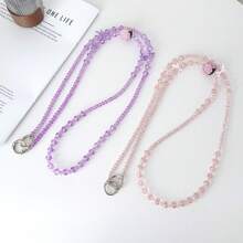 1 Set Crystal Strawberry Crossbody Phone Chain, Rhinestone Beaded Short Hanging Chain, Alloy Bow Phone Case Chain - Multicolor - View 6