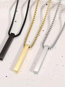 1件极简主义项链，冷艳风格百搭嘻哈几何吊坠长项链 - 彩色 - 查看 1