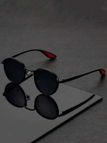 一副女士轻便金属框太阳镜，UV400防护，现代简约风格，自拍必备 - 彩色 - 查看 7