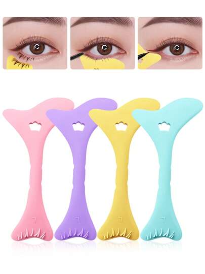 1 stuk Mulynsie Multifunctionele Make-up Eyeliner Stencil, 1 stuk Eyeliner Hulpmiddel, Siliconen Eyeliner Sjabloon, Herbruikbaar Waterdicht Siliconen Hulpmiddel voor Eyeliner Make-up Kwast Pen Stempel Dunne Puntenslijper Cat Eyes Smoky Eye Kleine Schuine Wing Tip, Hulpmiddel Eyeliner Vormpjes Gids Sjabloon voor Snelle en Gemakkelijke Make-up, Echte Beginners Technieken Oogschaduw Lijntjes Gel Wenkbrauw Pommade Zwart, Wenkbrauw Kwast, Oogschaduw Kwast, Spoolie, Spoolie Kwast