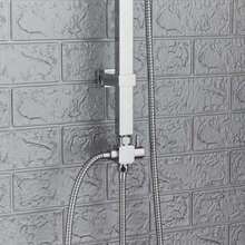 Bathroom Mixer Shower Dual Head Square Rainfall Head Handset Square Bar Set UK - Shower Head Set - View 8