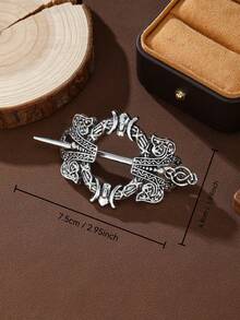 Eterna Glow 2pcs/Set Nordic Vintage Viking Style Hollow Hair Clips, Norwegian Style Round Celtic Hair Accessories For Women - Hair Accessories - View 6