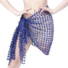 1 chiếc khăn quấn hông múa bụng, váy múa bụng gợi cảm cho nữ, váy dự tiệc, váy ngắn, trang phục múa bụng cho nữ, váy quấn, váy bóng bẩy gợi cảm cho nữ. - Nhiều màu - Xem 2