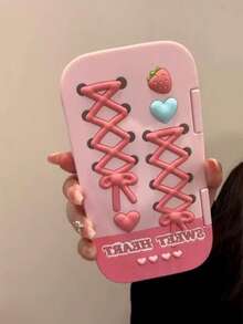 Ốp lưng điện thoại hình trái tim màu hồng có gương soi, tương thích với iPhone 17 mới, 16, 15 Pro Max, vỏ bảo vệ bằng silicon với thiết kế nữ tính, vỏ mềm chống rơi vỡ tương thích với iPhone 17 Pro Max - Hồng - Xem 4