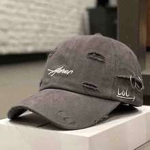 New Distressed Baseball Cap, Unisex Korean Style Embroidered Sun Visor Hat,Summer,Beach,Holiday - A - View 14
