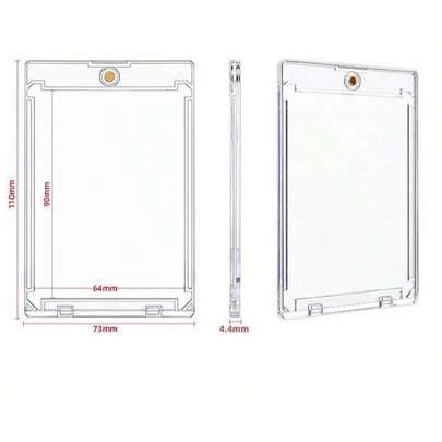 10pcs Acrylic Magnetic Card Display Boxes - Super Protective 35-Point Trading Card Holder, Suitable For Baseball, Football, Sports Cards - Gold, Scratch-Resistant, Easy Assembly Storage Solution, Football Card Holder, Graded Card Holder, Magnets, Game Card Box, LPS Figurine, Acrylic Card Box