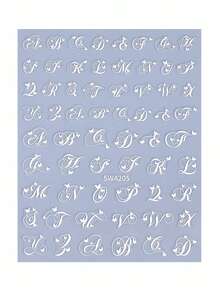 3D立体字母美甲贴纸 2片装 黑白哥特式英文单词 ABC字母条纹蝴蝶美甲设计 DIY Y2K复古浪漫自粘凝胶指甲油贴纸 滑动式美甲装饰 美甲用品 女士和女孩 - 黑與白 - 查看 4