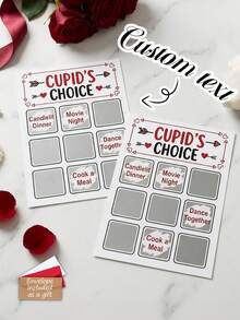 Thẻ cào Cupid's Choice tùy chỉnh, Thẻ cào hẹn hò cá nhân hóa, Trò chơi cào Ngày Valentine với văn bản tùy chỉnh, Thẻ cào cặp đôi lãng mạn, Giấy, In văn bản tùy chỉnh, Bền, Có phong bì, Dành cho các cặp đôi, Người yêu, Ngày Valentine, Kỷ niệm, Hẹn hò, Quà tặng Valentine, Quà tặng kỷ niệm, Trò chơi hẹn hò, Tiệc Valentine, Hoạt động hẹn hò, Ngày Valentine, Kỷ niệm, Sinh nhật - Mảnh duy nhất - Xem 3