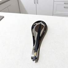 1-2 piezas Reposacdores de cuchara de acero inoxidable, soporte plano para cucharas para el hogar, hotel, restaurante, utensilios de cocina (plateado) - Plateado - Ver 5