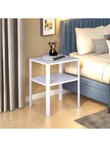 1pc Bedside Storage Rack, Space-Saving Home Use. Simple Iron Bedside Shelf For Storing Items. Bedside Table Or Small Desk For Organization. Storage Rack For Tidying And Storage. - Multicolor - View 8