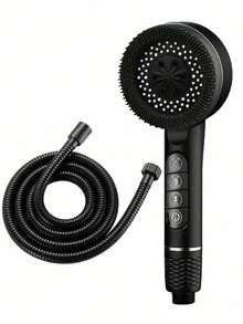 Prague Steel Shower Set, High Pressure Shower Head With Filter, 4 Spray Functions, Includes Flexible Hose Handheld Showerhead, ABS Bracket With Cleaning Sprayer, For Shower Use Only - Multicolor - View 18