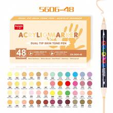 GuangNa 12/24 Colors High Gloss Acrylic Paint Marker Pen Set, Direct Liquid Ink, Soft Brush Tip Suitable For Fabric, Canvas, Stone, Glass, Wood, Paper, DIY Crafts, Art Supplies - Sets - View 23
