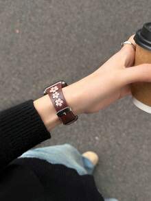 1条布艺彩色皮革表带，兼容表带，适用于38mm、40mm、41mm、42mm、44mm、45mm、46mm、49mm表径，以及 Ultra、10/9/8/7/6/5/4/3/2/1 SE系列。 - 粉紅棕色 - 查看 3