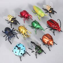1pc Creative Wind-Up Crawling Ladybug/Bee/Jewel Beetle, No Battery Required, Suitable For Outdoor Decor, Realistic Insect Model Toy - Multicolor - View 13