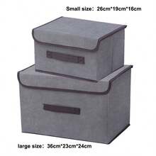 Caja de almacenamiento plegable de tamaño pequeño/grande con tapa, hecha de cartón/tela no tejida, adecuada para guardar ropa y juguetes. Caja de almacenamiento portátil y a prueba de polvo, útil para la organización del hogar. - Multicolor - Ver 9