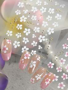 Hình dán móng tay hoa ly hồng trắng dập nổi 5D, họa tiết cánh hoa acrylic điểm vàng, trang trí móng tay tự dính dành cho phụ nữ và bé gái, tạo nên bộ móng tay thanh lịch. - Nhiều màu - Xem 11