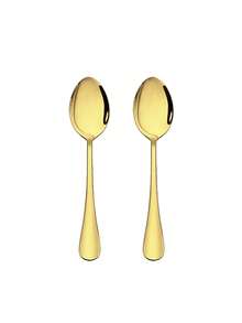 2/6/12/24 PCS Stainless Steel Dinner Spoon Set, Tablespoons,Durable Metal Spoons,Grain Spoon,Silverware Spoons ,Mirror Finish & Dishwasher ,Use For Home,Restaurant - Gold - View 6