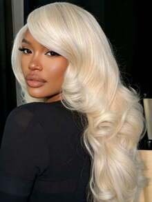 Platinum Blonde Body Wave Lace Front Wigs Human Hair For Women Water Wave Lace Closure Wig Human Hair #60 Platinum White Colored 13x4 HD Transparent Glueless Wigs Human Hair Pre Plucked 200 Density - 白金色 - 查看 3