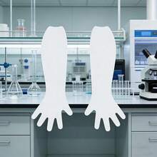 10pcs Extra Long Arm Protection Anti-Oil Splash! PVC Household Gloves/Disposable Kitchen Gloves/Elastic Cuff Protective Gloves - CPE Long-arm Gloves - View 3