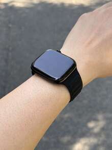 硅胶表带，兼容 42mm、38mm、40mm、41mm、44mm、45mm、46mm、49mm 型号，时尚智能手表替换表带，适用于 Series Ultra2、Ultra SE2、SE 11、10、9、8、7、6、5、4、3、2、1 等型号，男女通用，学生返校季理想礼物 - 黑色 - 查看 5