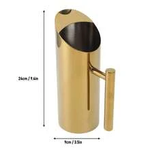 1L 304 Stainless Steel Straight Body Water Pitcher, Spill-Proof Spout Drink Pitcher, Gold For Cocktail Flower Tea Cold Brew,Coffee Service Coffee Accessories - 1L - View 4