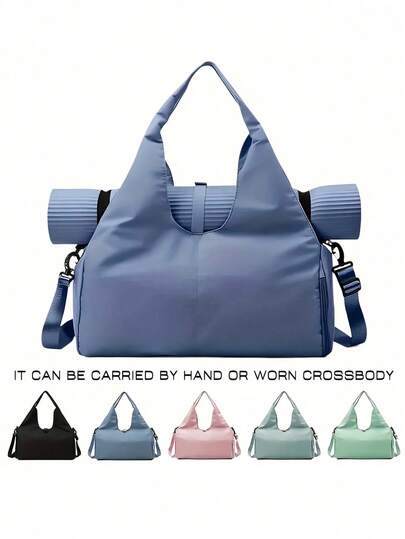 Bolsa de gimnasio versátil con correa para sujetar la esterilla de yoga, impermeable, minimalista y elegante. Bolsa de esterilla de yoga para mujeres amantes del fitness. Bolsa de yoga y fitness ajustable de bandolera, perfecta para Pilates, estudio, viajes, entrenamientos, bolso deportivo de gimnasio.