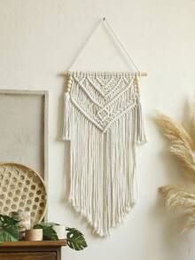 米色编织挂毯，波西米亚风墙饰，北欧农舍风格，适合小屋装饰，中性色调，几何流苏艺术墙面装饰，室内装饰，适用于客厅、卧室、玄关、宿舍、公寓、家庭工作室，简约乡村风墙面艺术，乔迁礼物 - 彩色 - 查看 9