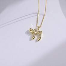 1 Pc Letter Chai Copper Pendant Necklace - Charm Necklace - View 6